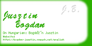 jusztin bogdan business card